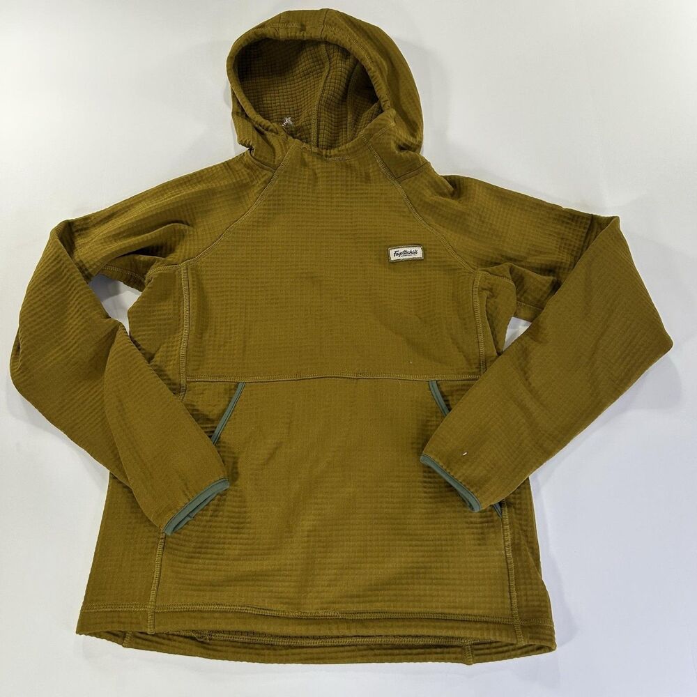 Fayettechill Hoodie Mens XS Brown Fleece Pullover Thumbholes Pockets Casual